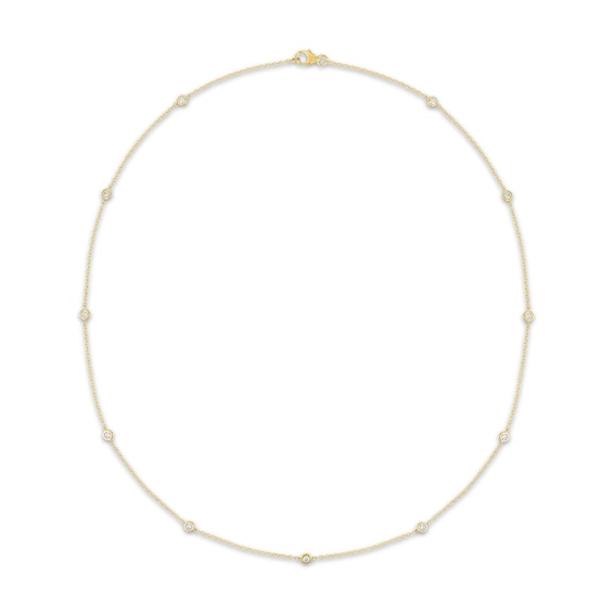 KAY Lab-Grown Diamonds Bezel-Set Station Necklace 1/2 ct tw 10K Yellow Gold 18"