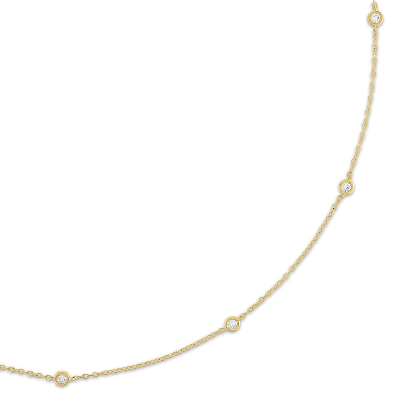 Main Image 2 of KAY Lab-Grown Diamonds Bezel-Set Station Necklace 1/2 ct tw 10K Yellow Gold 18"