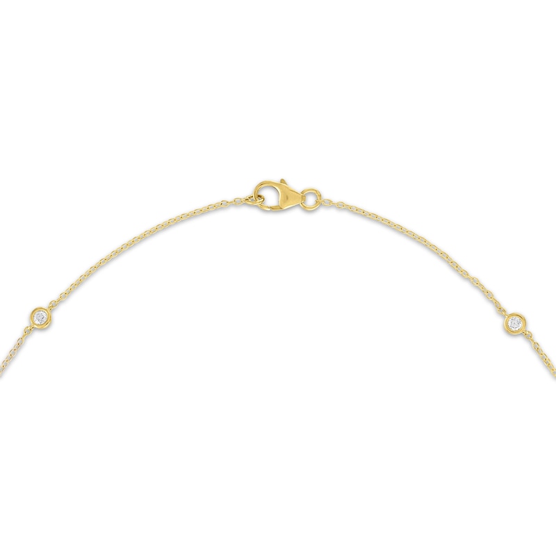 Main Image 3 of KAY Lab-Grown Diamonds Bezel-Set Station Necklace 1/2 ct tw 10K Yellow Gold 18"