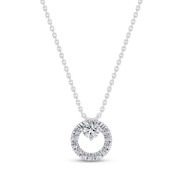 Lab-Grown Diamond Circle Necklace 1/4 ct tw Sterling Silver 18"