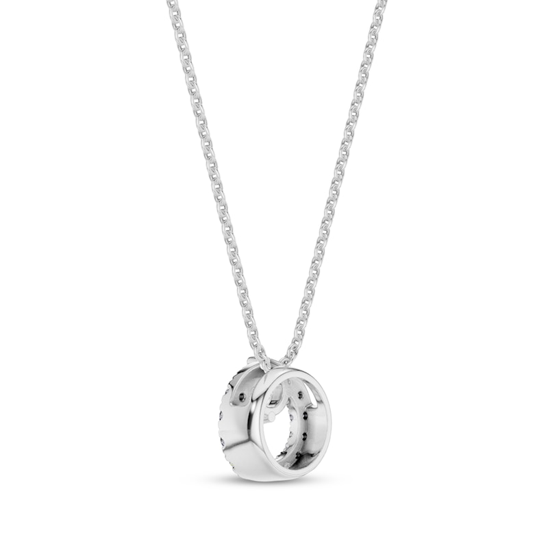 Main Image 2 of Lab-Grown Diamond Circle Necklace 1/4 ct tw Sterling Silver 18"