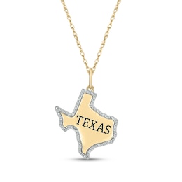 Diamond Texas Necklace 1/20 ct tw 24K Yellow Gold Vermeil Sterling Silver 18"