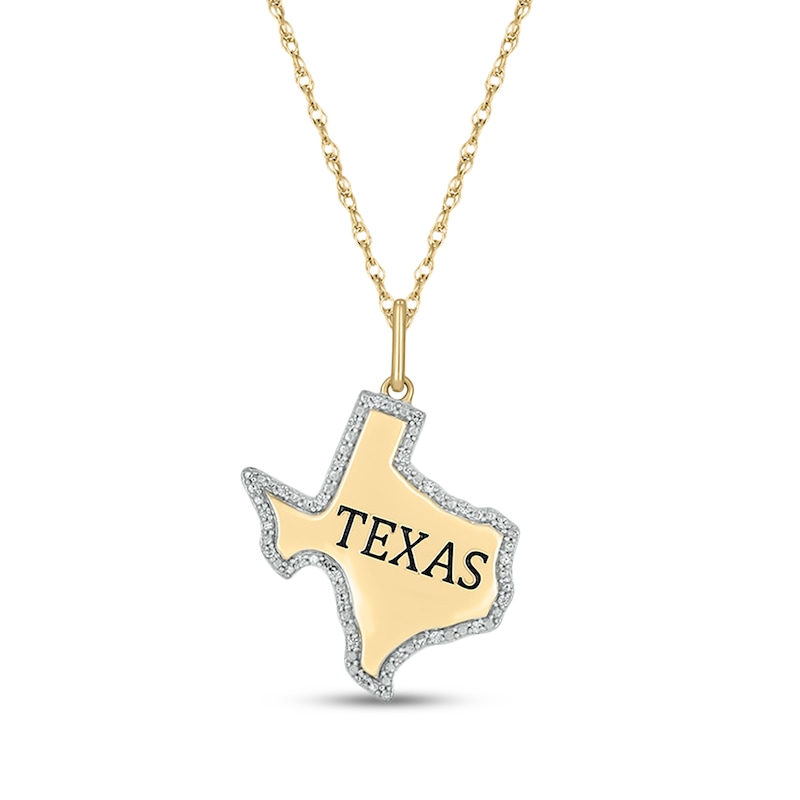 Main Image 1 of Diamond Texas Necklace 1/20 ct tw 24K Yellow Gold Vermeil Sterling Silver 18"