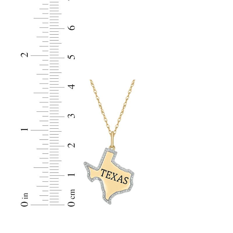 Main Image 3 of Diamond Texas Necklace 1/20 ct tw 24K Yellow Gold Vermeil Sterling Silver 18"