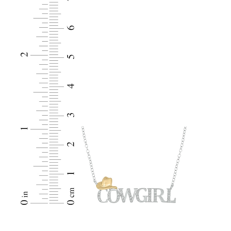 Main Image 3 of Diamond "Cowgirl" Necklace 1/20 ct tw Sterling Silver with 24K Yellow Gold Vermeil 18"