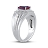 Thumbnail Image 2 of Men's Cushion-Cut Lab-Created Alexandrite & Diamond Ring 1/10 ct tw Sterling Silver