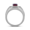 Thumbnail Image 3 of Men's Cushion-Cut Lab-Created Alexandrite & Diamond Ring 1/10 ct tw Sterling Silver