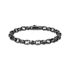 Thumbnail Image 1 of Men's Black Sapphire Chain Link Bracelet Matte Gunmetal-Plated Sterling Silver 8.5"