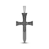 Thumbnail Image 1 of Men's Black Diamond Dagger Cross Charm 1 ct tw Sterling Silver & Black Rhodium