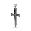 Thumbnail Image 2 of Men's Black Diamond Dagger Cross Charm 1 ct tw Sterling Silver & Black Rhodium
