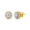 Thumbnail Image 1 of Diamond Halo Stud Earrings 1 ct tw 10K Yellow Gold