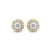 Thumbnail Image 2 of Diamond Halo Stud Earrings 1 ct tw 10K Yellow Gold