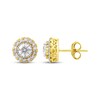 Thumbnail Image 3 of Diamond Halo Stud Earrings 1 ct tw 10K Yellow Gold