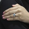 Thumbnail Image 3 of Pear-Shaped Swiss Blue Topaz & White Lab-Created Sapphire Halo Ring Sterling Silver & 10K Rose Gold
