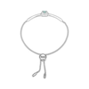 Thumbnail Image 2 of Cushion-Cut Green Quartz & White Lab-Created Sapphire Bolo Bracelet Sterling Silver 9"