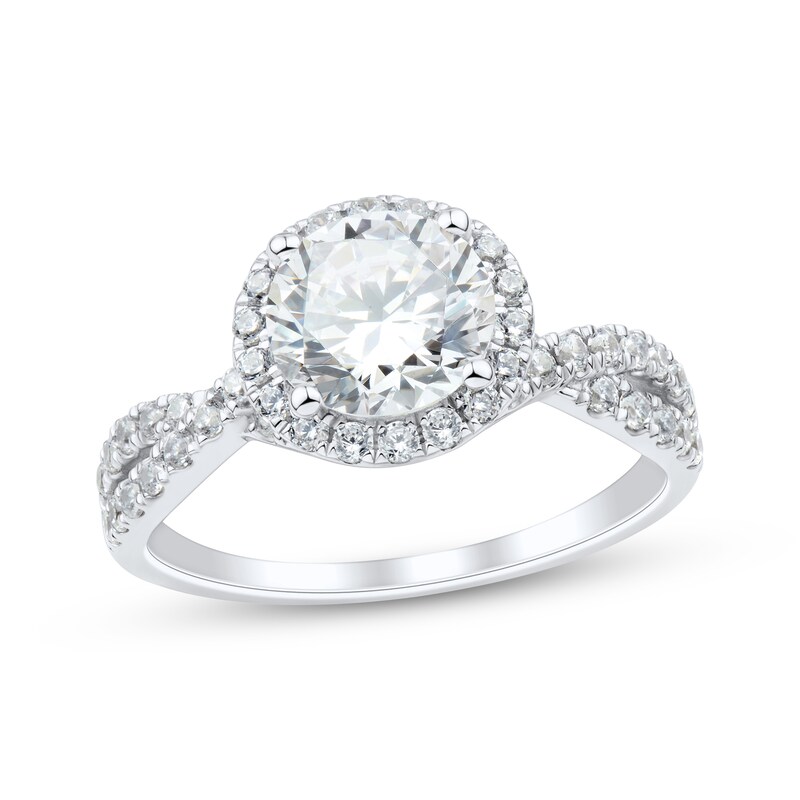Main Image 1 of Adore Lab-Grown Diamonds Round-Cut Halo Engagement Ring 2 ct tw 10K White Gold