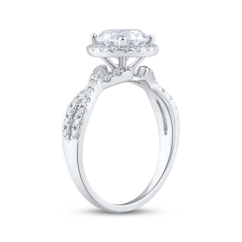 Main Image 2 of Adore Lab-Grown Diamonds Round-Cut Halo Engagement Ring 2 ct tw 10K White Gold