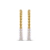 Thumbnail Image 2 of Cultured Freshwater Pearl & Beaded Half-and-Half Hoop Earrings 24K Yellow Gold Vermeil Sterling Silver