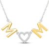 Thumbnail Image 1 of Diamond "Mom" Heart Necklace 1/20 ct tw Sterling Silver & 10K Yellow Gold 18"