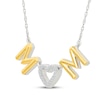 Thumbnail Image 2 of Diamond "Mom" Heart Necklace 1/20 ct tw Sterling Silver & 10K Yellow Gold 18"