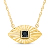 Thumbnail Image 1 of Black Diamond Solitaire Evil Eye Necklace 1/20 ct tw 24K Yellow Gold Vermeil Sterling Silver 18"