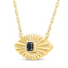 Thumbnail Image 2 of Black Diamond Solitaire Evil Eye Necklace 1/20 ct tw 24K Yellow Gold Vermeil Sterling Silver 18"