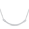 Thumbnail Image 1 of Baguette & Round-Cut Diamond Smile Necklace 1/4 ct tw 10K White Gold 18"
