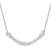 Thumbnail Image 2 of Baguette & Round-Cut Diamond Smile Necklace 1/4 ct tw 10K White Gold 18"