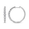Thumbnail Image 3 of Diamond Graduated Hoop Earrings 3/4 ct tw 10K White Gold