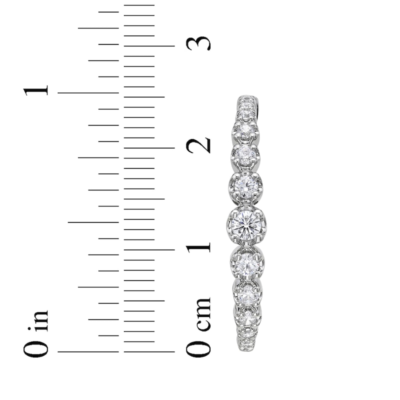 Main Image 5 of Diamond Graduated Hoop Earrings 3/4 ct tw 10K White Gold