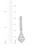 Thumbnail Image 5 of Baguette & Round-Cut Diamond Dangle Hoop Earrings 1/4 ct tw 10K White Gold