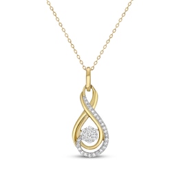 Diamond Infinity Necklace 1/4 ct tw 10K Yellow Gold 18"