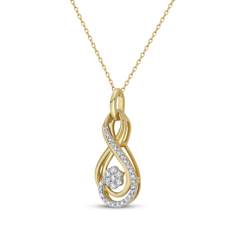 Main Image 2 of Diamond Infinity Necklace 1/4 ct tw 10K Yellow Gold 18"