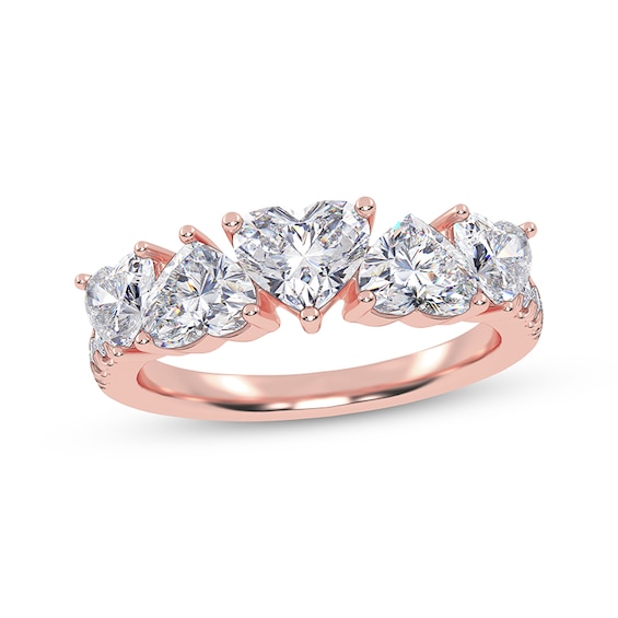 KAY Lab-Grown Diamonds Heart-Shaped Alternating Ring 2 ct tw 14K Rose Gold