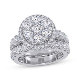 Adore Lab-Grown Diamonds Round-Cut Multi-Stone Bridal Set 2 ct tw 14K White Gold