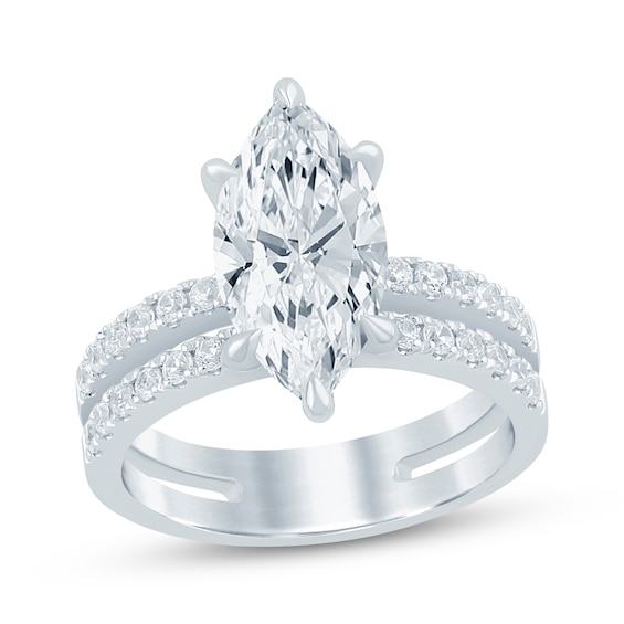 Adore Lab-Grown Diamonds Certified Marquise-Cut Engagement Ring 3-1/2 ct tw 14K White Gold