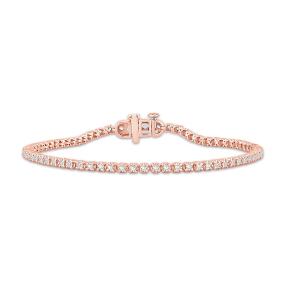 KAY Lab-Grown Diamonds Tennis Bracelet 1 ct tw 10K Rose Gold 7"