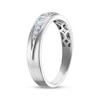 Thumbnail Image 2 of Adore Men's Baguette & Round-Cut Diamond Wedding Band 1/6 ct tw 10K White Gold