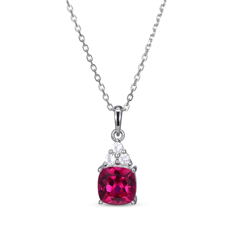 Sterling Silver Cushion Cut Lab Created Ruby 18 Sterling Silver Cushion Cut Lab Created Ruby 18