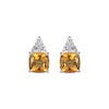 Thumbnail Image 1 of Cushion-Cut Citrine & Round-Cut White Lab-Created Sapphire Stud Earrings Sterling Silver