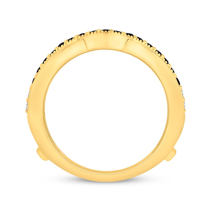 Main Image 3 of Black & White Diamond Contoured Enhancer Ring 1 ct tw 14K Yellow Gold