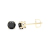 Thumbnail Image 3 of Round-cut Black Diamond Solitaire Stud Earrings 1 ct tw 10K Yellow Gold