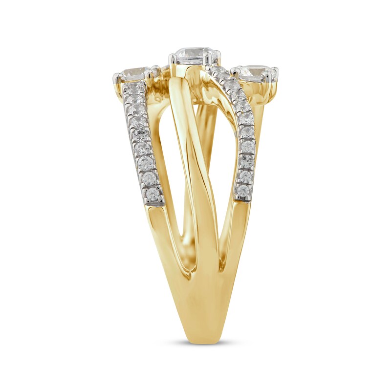 Diamond Multi-Row Bypass Ring 3/4 ct tw 10K Yellow Gold