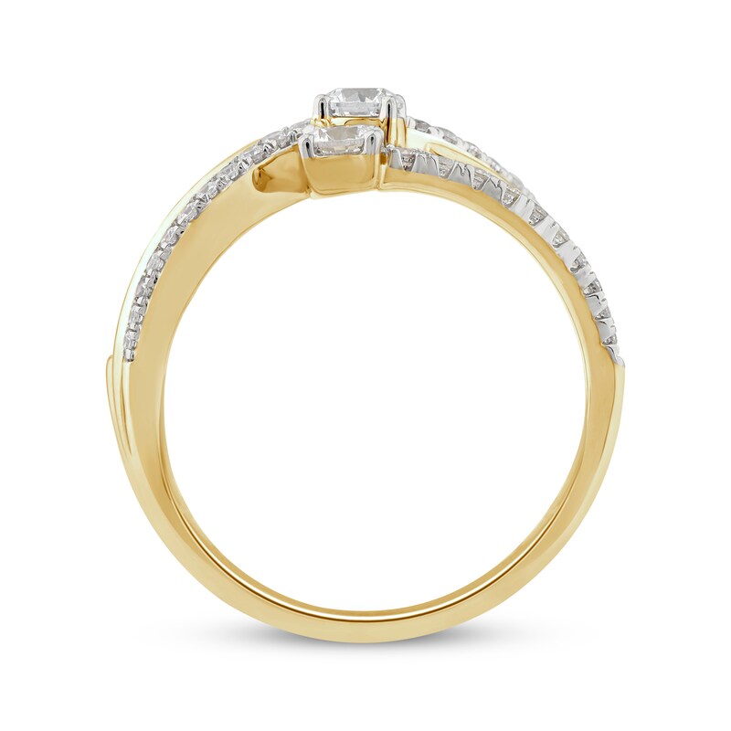 Diamond Multi-Row Bypass Ring 3/4 ct tw 10K Yellow Gold