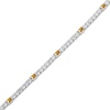Thumbnail Image 2 of Emerald-Cut Citrine & White Lab-Created Sapphire Station Bracelet Sterling Silver 7.25&quot;