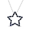 Thumbnail Image 1 of Marquise & Round-Cut Blue Lab-Created Sapphire Star Necklace Sterling Silver 18"