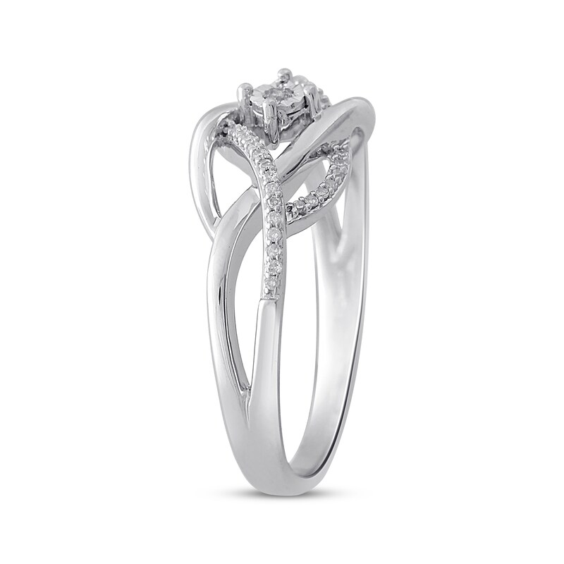 Main Image 2 of Diamond Wave Ring 1/10 ct tw Sterling Silver