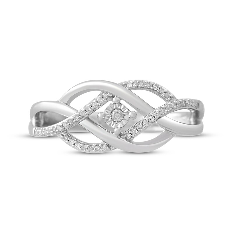 Main Image 3 of Diamond Wave Ring 1/10 ct tw Sterling Silver