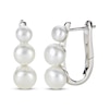 Thumbnail Image 1 of Cultured Pearl Graduated Huggie Hoop Earrings Sterling Silver
