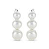 Thumbnail Image 2 of Cultured Pearl Graduated Huggie Hoop Earrings Sterling Silver